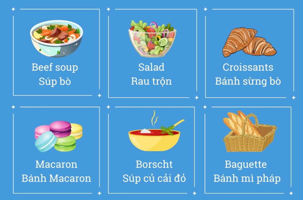 Các món salad bằng tiếng Anh