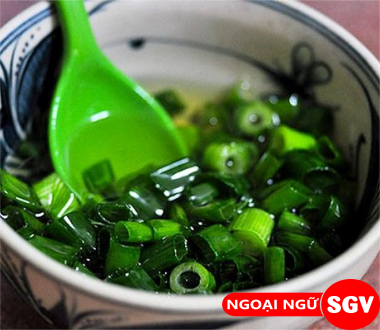 Mỡ hành tiếng Anh là gì