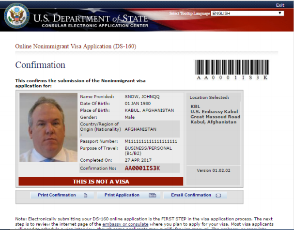 Mẫu đơn DS-160 bằng Tiếng Việt